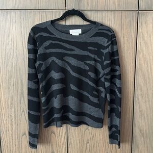 Anthropologie grey stripe sweater